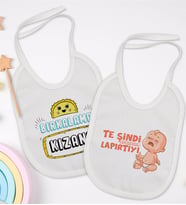 BK Kids Bırkalama ve Te Şindi Tasarımlı 2’li Beyaz Mama Önlüğü-1