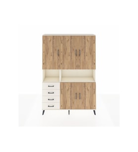 Arges Dolap 7 Raflı 4 Çekmeceli 5 Kapaklı 132x30x195 Aytaşı-Çam/Aytaşı