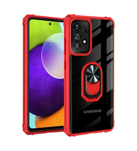 Galaxy A52 Kılıf Zore Mola Kenar Köşe ve Yüzük Kısımları Renkli Kılıf (Kırmızı)