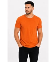 Wenic Erkek Basic Tişört Bisiklet Yaka Kısa Kol Günlük Yazlık Slim fit T-Shirt - Turuncu