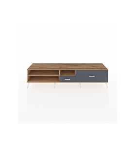 Hyperion TV Ünitesi 2 Raflı 2 Çekmeceli  220x44x51 Çam-Çam/Antrasit