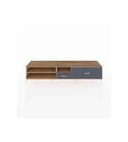Hyperion TV Ünitesi 2 Raflı 2 Çekmeceli  220x44x51 Çam-Çam/Antrasit