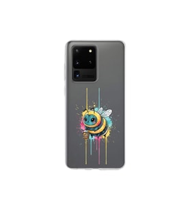 Samsung Galaxy S20 Ultra ile uyumlu Splash arı tasarımlı şeffaf silikon kılıf