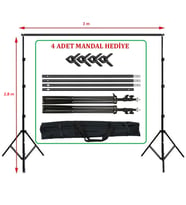 A+ kalite - fon standı (2.8 x 3 metre) (Buz-Buz)