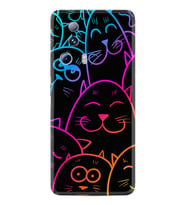 Xiaomi Mi 13 Lite Kılıf Silikon Desen Özel Seri Neon Cats 1790