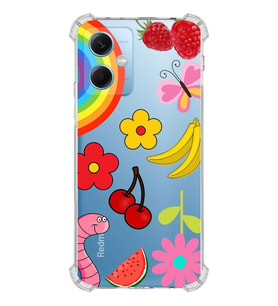 PrintiFy Xiaomi Redmi Note 12 5G Uyumlu Water Color 5 Baskılı Şeffaf Köşe Korumalı Antişok Kılıf