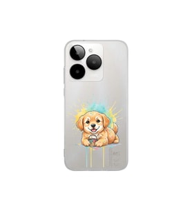 General Mobile Era 30 ile Uyumlu Splash Köpek Tasarımlı Şeffaf Silikon Kılıf