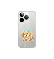 General Mobile Era 30 ile Uyumlu Splash Köpek Tasarımlı Şeffaf Silikon Kılıf