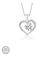 Swarovski Taşlı Gümüş Kalp Bayan Kolye