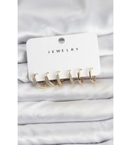 Zirkon Taşlı Gold Renk Pirinç Kadın Küpe Seti 5886 - SSSSSS4457-1263