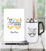 Kişiye Özel Babalar Günü Temalı Defter & Kalem & Çelik Termos Seti