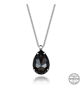 Swarovski Crystal Taşlı Top Zincir Damla Gümüş Kadın Kolye