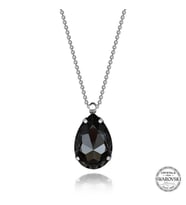Swarovski Crystal Taşlı Top Zincir Damla Gümüş Kadın Kolye
