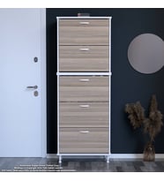 Modilayn VARBİ UMAY' 2 Li Antre Hol 72x205x 26 cm’ lik 5 Düşer Kapak 10 Göz Raflı Ayakkabılık