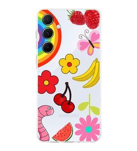 PrintiFy Samsung Galaxy A54 ile Uyumlu Water Color 5  Kamera Korumalı Şeffaf  Kılıf