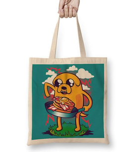Adventure Time Bacon Pancakes 03 Bez Çanta Uzun Saplı