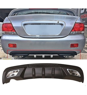 Mitsubishi Lancer Difüzör Difizör Siyah + Kare Egzoz Görünüm C Tip