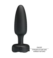 Lilitu Shop USB'den Manyetik Şarjlı 10 Farklı Titreşimli İleri Geri Hareketli 5 Led Işıklı Silikon Anal Plug