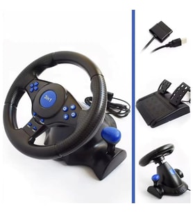 VW9803 Oyun Direksiyon Seti Kablolu PS3 PS2 PC Uyumlu Çift Titreşim Motoru ile Gerçekçi Deneyim