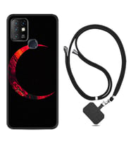 INFINIX Hot 8 9 10 11S Hot 10 Play 10T Kılıf Boyun Askılı Silikon Red Moons 1747