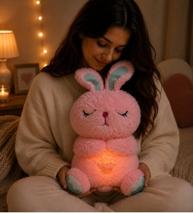 Nefes Alıp Veren Işıklı Sevimli Pembe Tavşan Sevgiliye,Arkadaşa Hediye