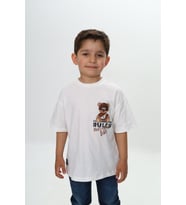 Toontoy Erkek Çocuk Rules Şapkalı Ayı Baskılı Tişört (Ekru)
