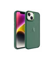 Apple iPhone 14 Plus Uyumlu Kılıf Buzlu Sert PC Zore May Kapak (Koyu Yeşil)