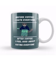 CAT Funny Coffee Drinks Lover Gift Quote Ninja   Vintage Retro Rainbow Style Kupa Bardak Porselen