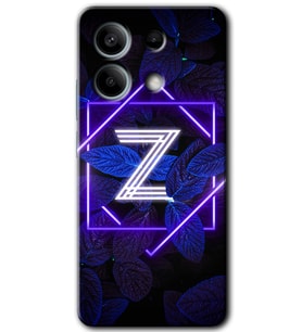 Xiaomi Redmi Note 13 Kılıf HD Desen Baskılı Kılıf - Dark Neon Yaprak Z Harfi
