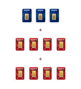 Nadir Gold 24 Ayar 15,5 Gram Külçe Altın (3 Adet 2,5 Gram Külçe Altın + 8 Adet 1 Gram Külçe Altın )