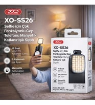 XO-SS26 Selfie için Çok Fonksiyonlu Cep Telefonu Manyetik Katlanır Işık Siyah