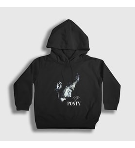 Presmono Unisex Çocuk Siyah Stay Away Post Malone Kapüşonlu Sweatshirt 304418tt