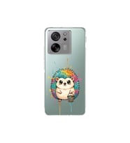Xiaomi Mi 13T ile Uyumlu Splash Kirpi Tasarımlı Şeffaf Silikon Kılıf
