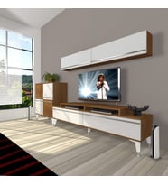 Decoraktiv Ekoflex 6Y Mdf Silver Tv Ünitesi Tv Sehpası - Ceviz Beyaz (Beyaz - Kahverengi)