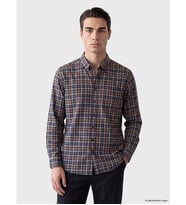 LCWAIKIKI Classic Kahverengi Regular Fit Ekose Gabardin Erkek Gömlek