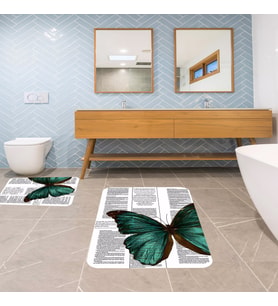 Banyo Halısı Ikili Klozet Takımı Kaymaz Tabanlı Banyo Paspas Takımı (Karışık)