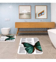 Banyo Halısı Ikili Klozet Takımı Kaymaz Tabanlı Banyo Paspas Takımı (Karışık)