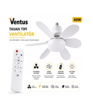 Sessiz Çalışma 6 Kanat ve Işıklı Uzaktan Kumandalı Tavan Tipi Vantilatör-Tavan Fanı 40W