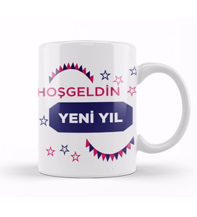 Yılbaşı Yeni Yıl Konseptli Mutlu Yıllar Hediye 010 Kupa Bardak Porselen