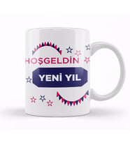Yılbaşı Yeni Yıl Konseptli Mutlu Yıllar Hediye 010 Kupa Bardak Porselen