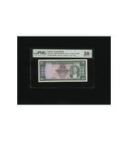 10 TL ON Türk Lirası 1960-1963 P 161 PMG 58 EPQ ÇA S/N B52 387804 / 5. EMS 6.Tertip