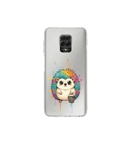 Redmi Note 9s ile Uyumlu Splash Kirpi Tasarımlı Şeffaf Silikon Kılıf