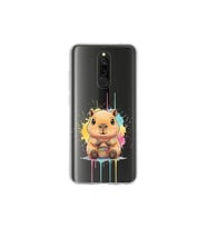 Redmi 8 ile Uyumlu Splash Kapibara Tasarımlı Şeffaf Silikon Kılıf