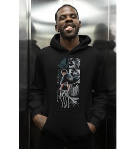Eren Yeager Attack On Titan Baskılı Unisex Oversize Anime Karakter Hoodie