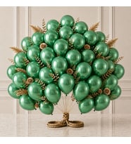 Yeşil Renk Lateks Metalik Balon (30 cm) - 50 Adet