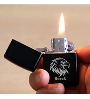 Kişiye Özel İsimli Benzinli Zippo Çakmak Kartal Temalı