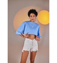 Holly Crop Tshirt Mavi