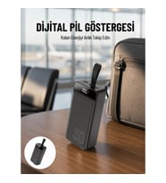 Mey İthalat® Powerbank 50.000 Mah Dijital Göstergeli Taşınabilir 4 Portlu Hızlı Powerbank Yeni Nesil