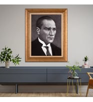 Altın Varaklı Paspartulu Çerçeveli Tablo hb665