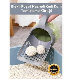 Özel Üretim Pratik A Kalite Elekli Poşet Hazneli Kaka Poşeti Hediyeli Kedi Kum Temizleme Küreği